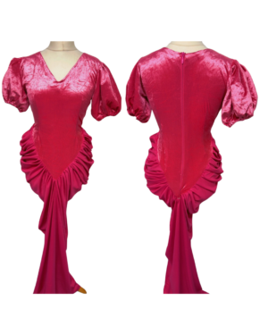 Tiwa Pink Velvet Dress